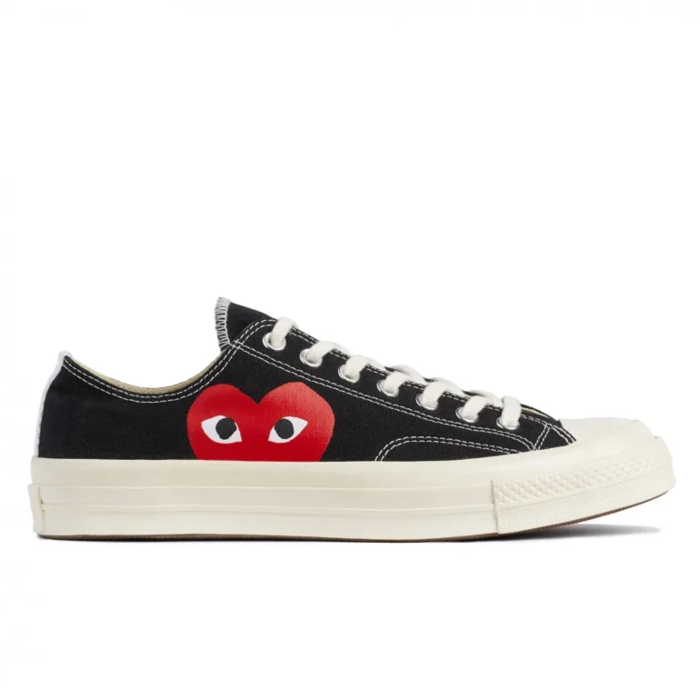 CDG Heart Low Top Black Shoes