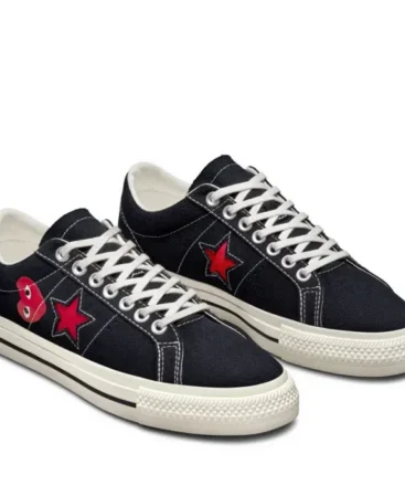 Black CDG One Star Low Top Shoes